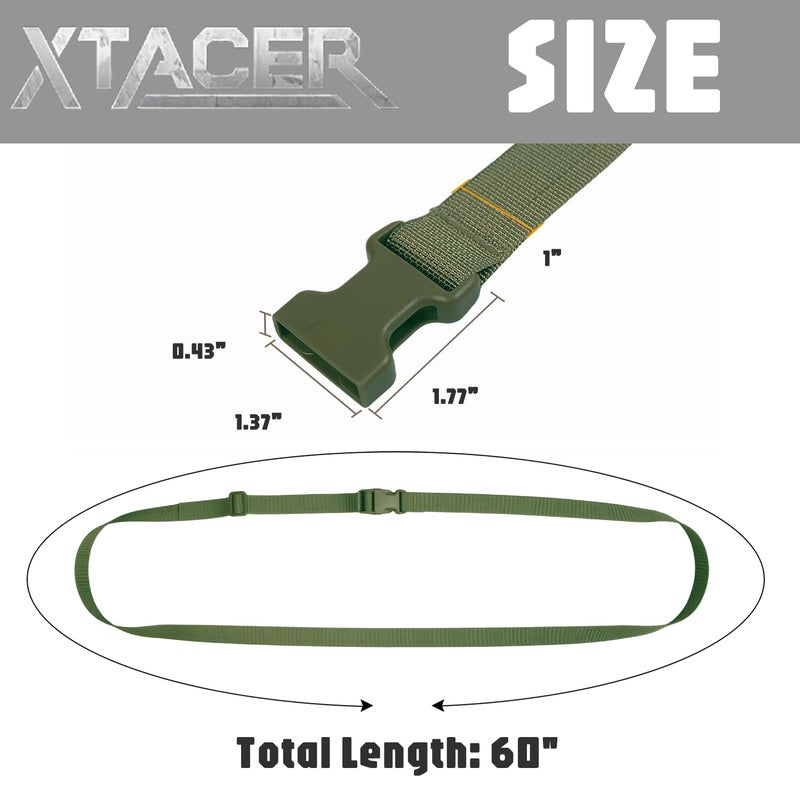 XTACER 1 Inch Molle Backpack Accessory Strap Luggage Straps Cover Strap Sleeping Bag Strap with Buckle (Green, 60) - Image 4